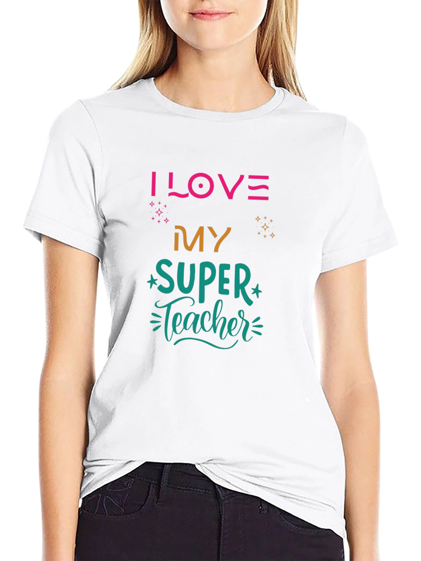 I LOVE My SUPER Teacher Black T-Shirt