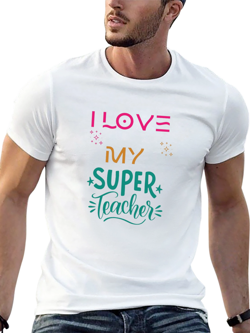 I LOVE My SUPER Teacher Black T-Shirt
