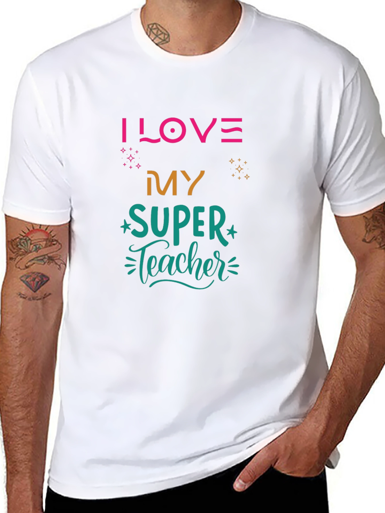 I LOVE My SUPER Teacher Black T-Shirt
