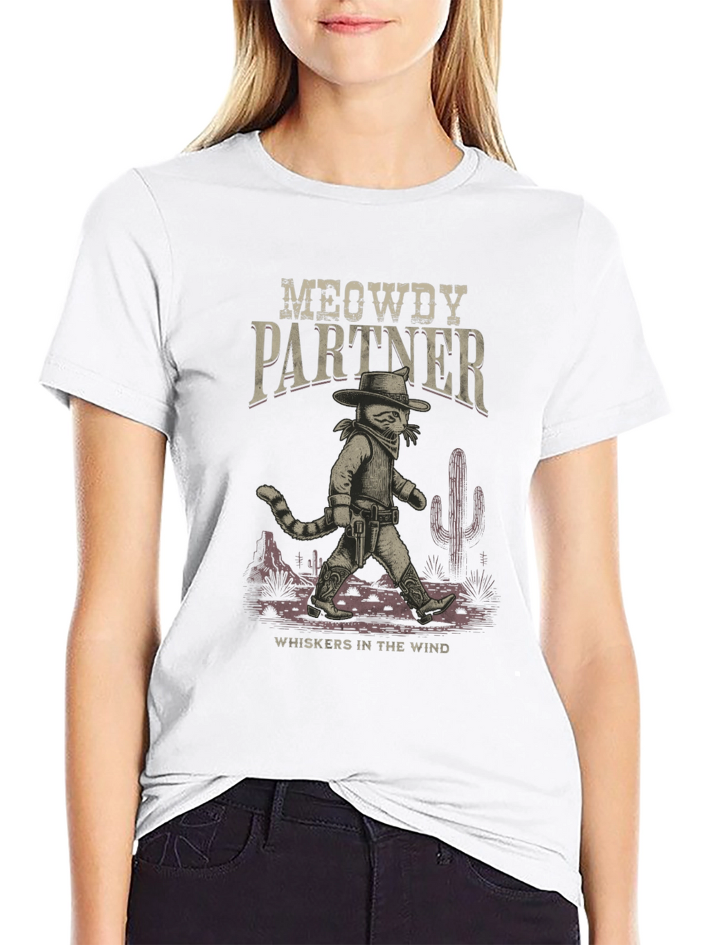 Meowdy Partner Cowboy Cat Graphic T-Shirt