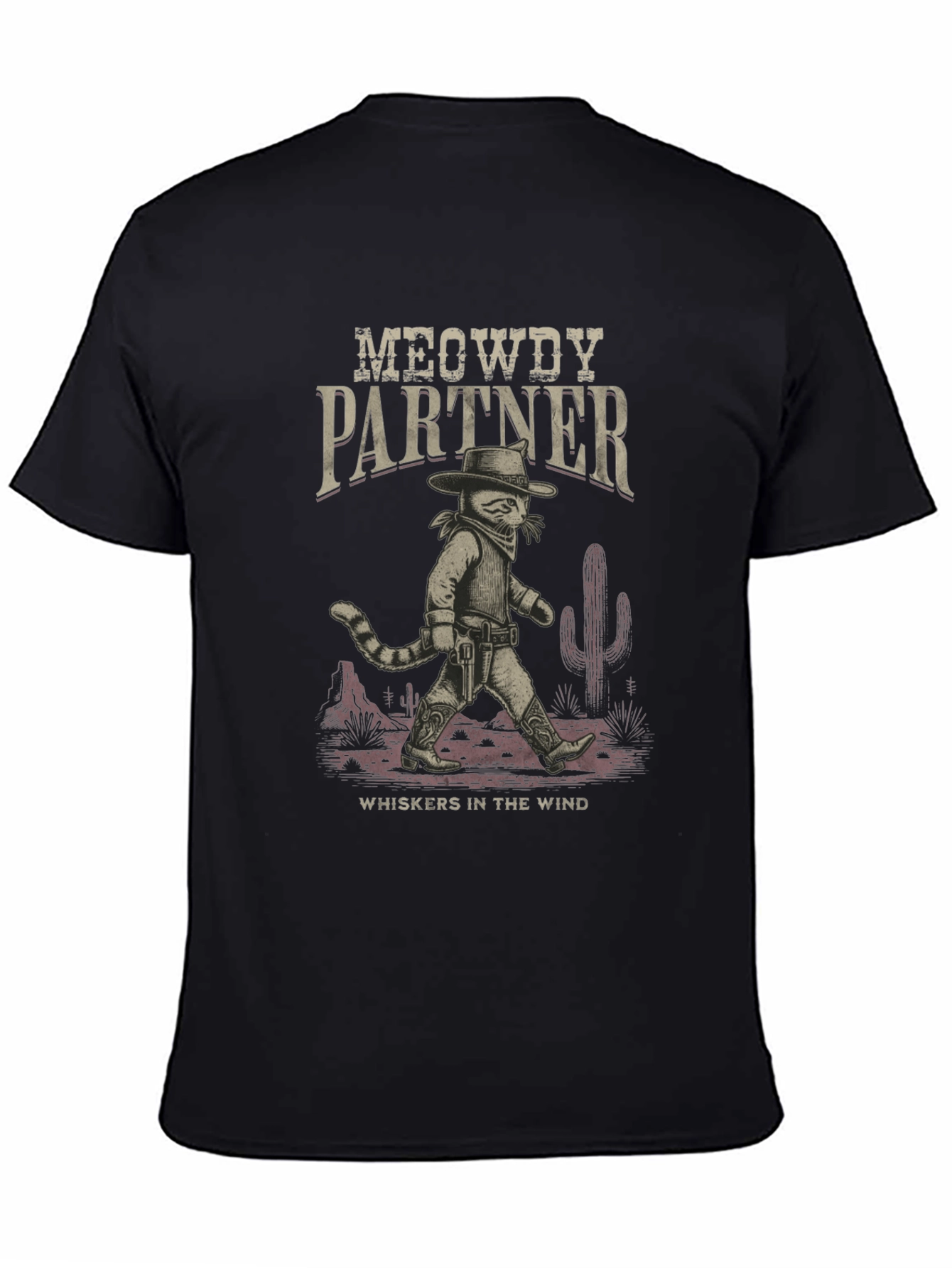Meowdy Partner Cowboy Cat Graphic T-Shirt