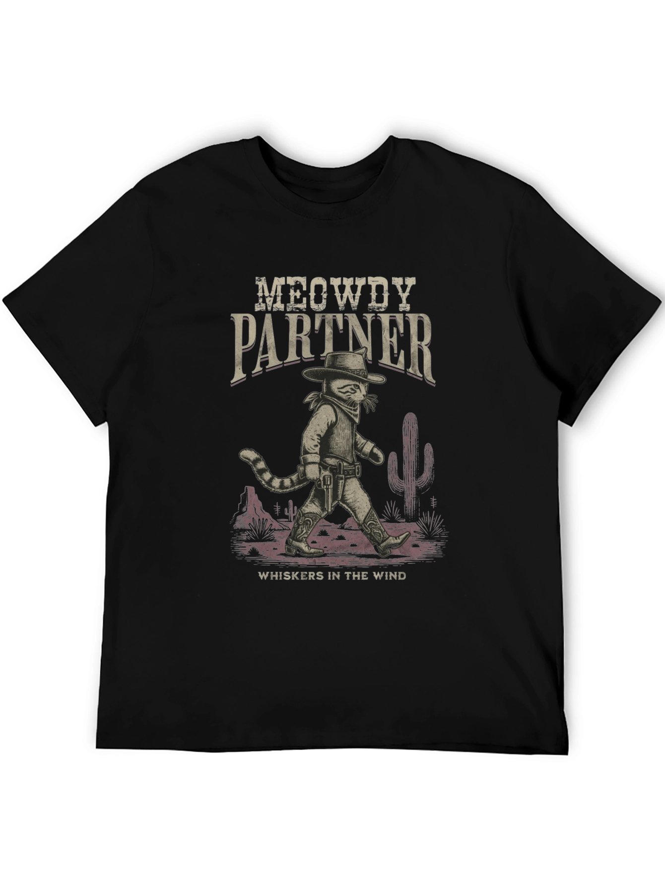Meowdy Partner Cowboy Cat Graphic T-Shirt