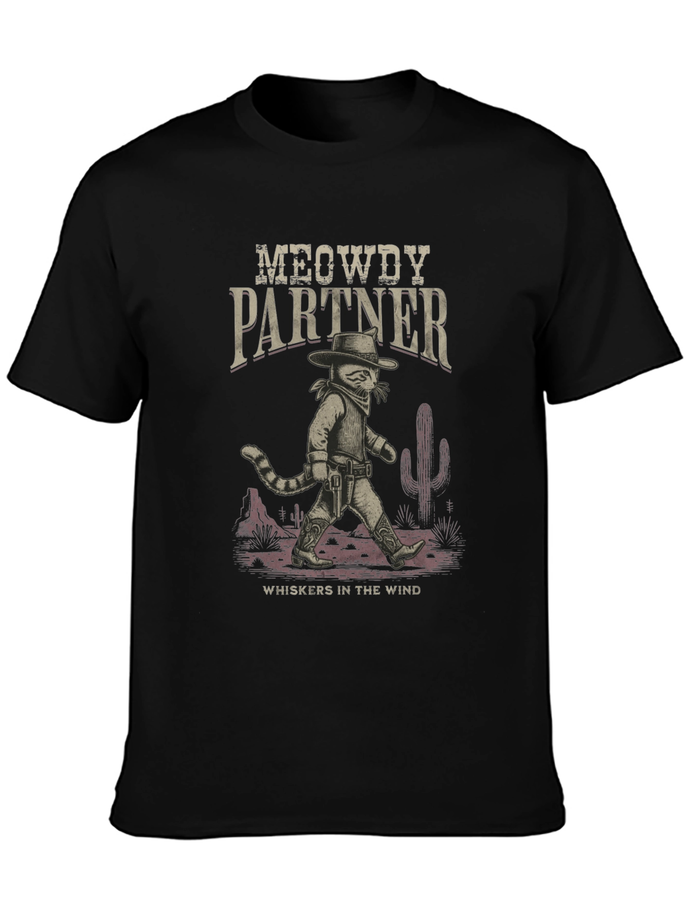 Meowdy Partner Cowboy Cat Graphic T-Shirt