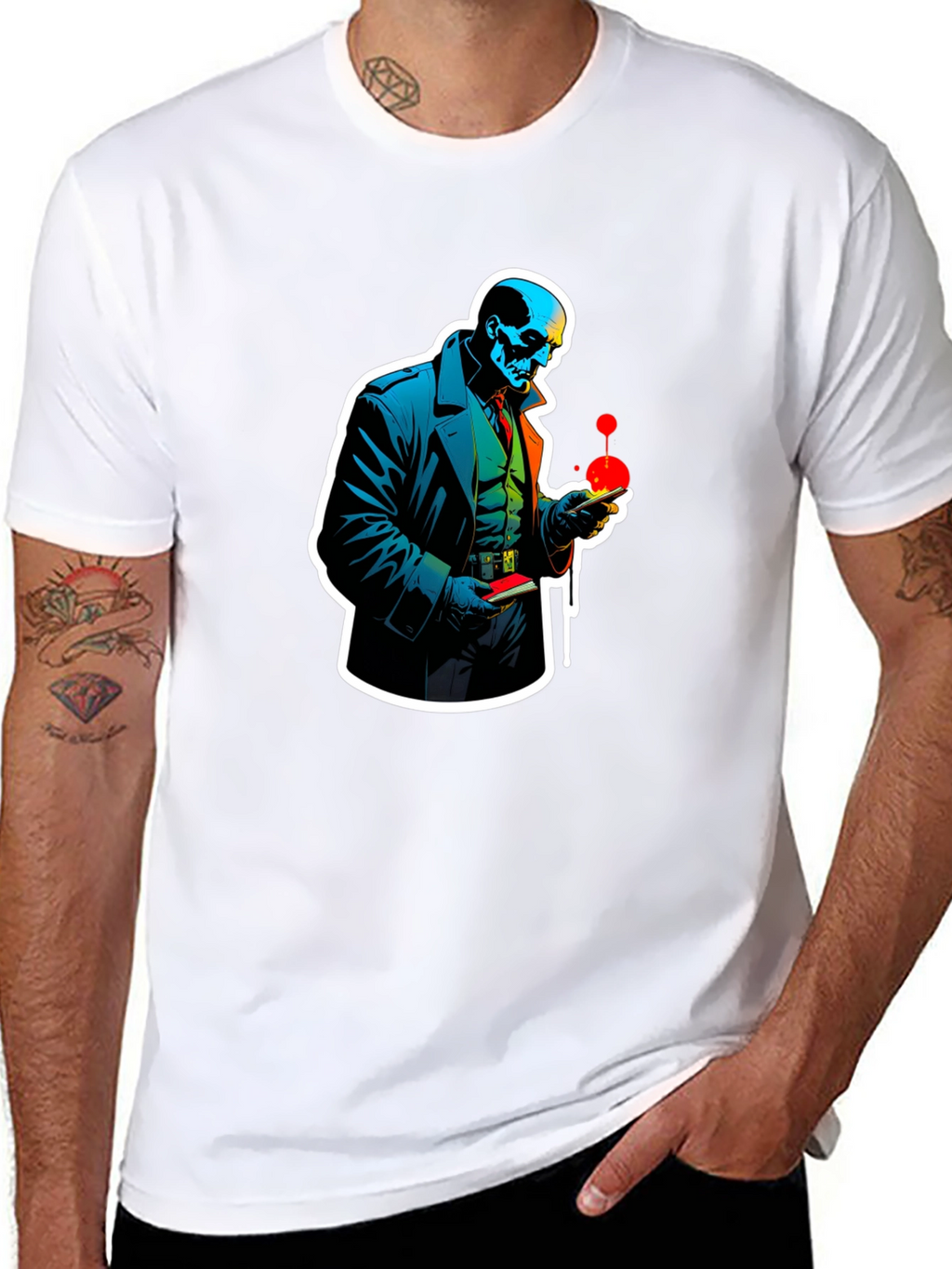 Skull Detective Graphic Tee - Unique Design
