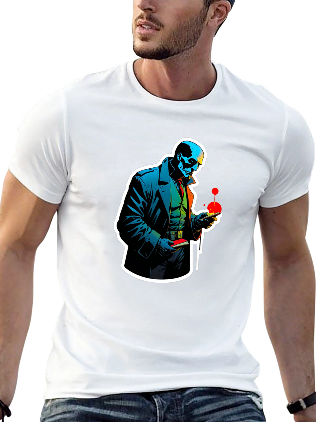 Skull Detective Graphic Tee - Unique Design