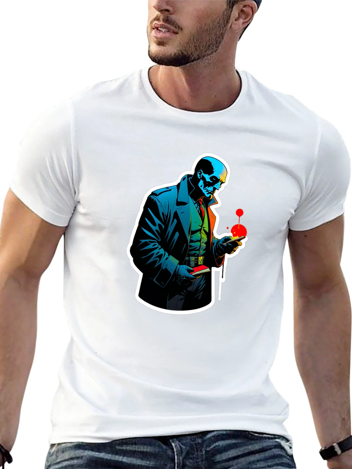 Skull Detective Graphic Tee - Unique Design