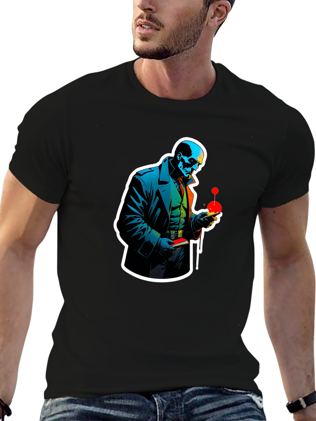Skull Detective Graphic Tee - Unique Design