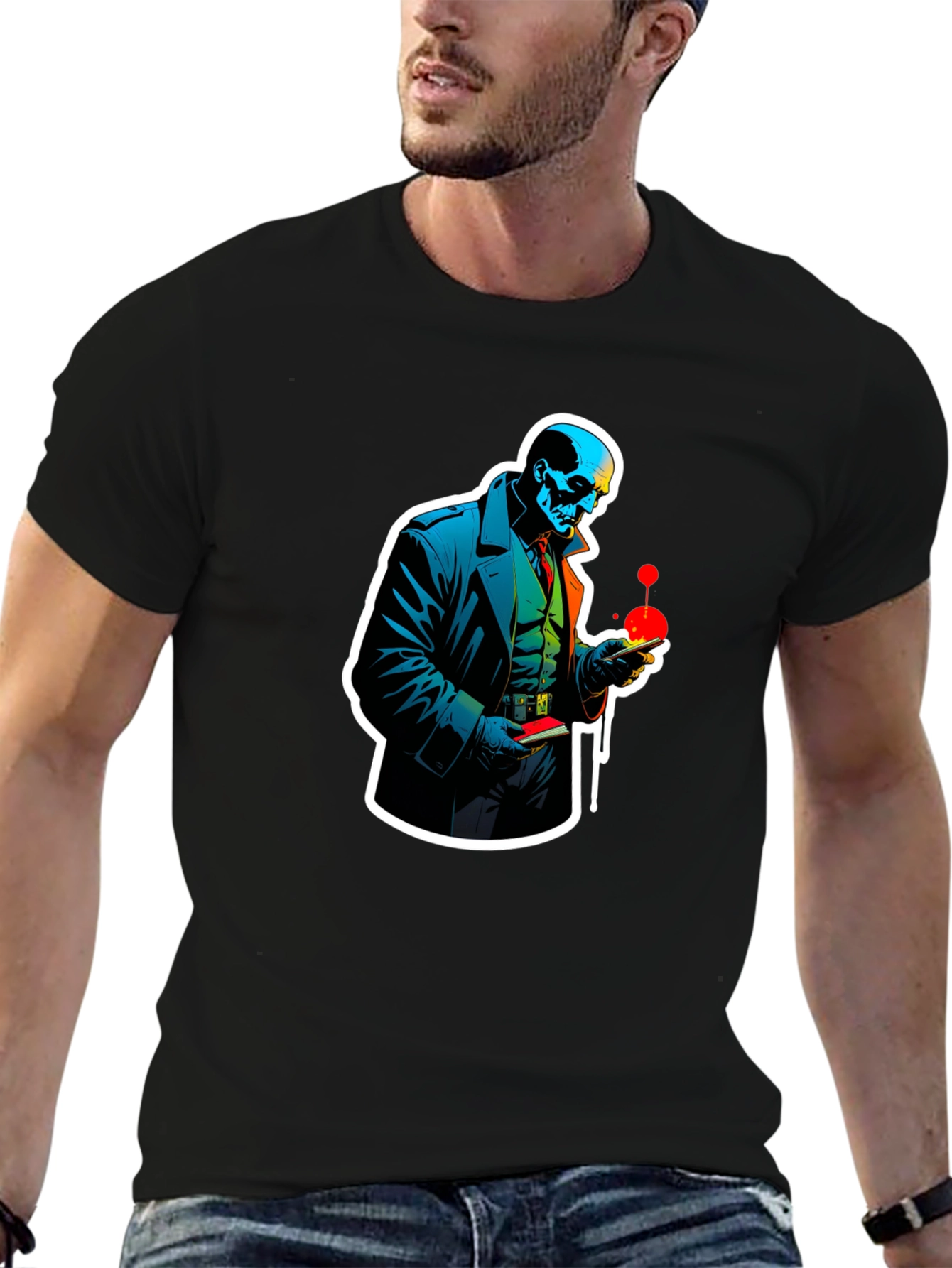 Skull Detective Graphic Tee - Unique Design