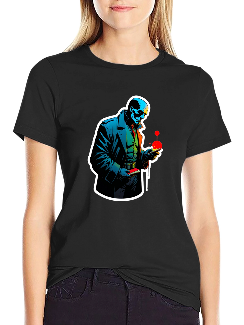 Skull Detective Graphic Tee - Unique Design