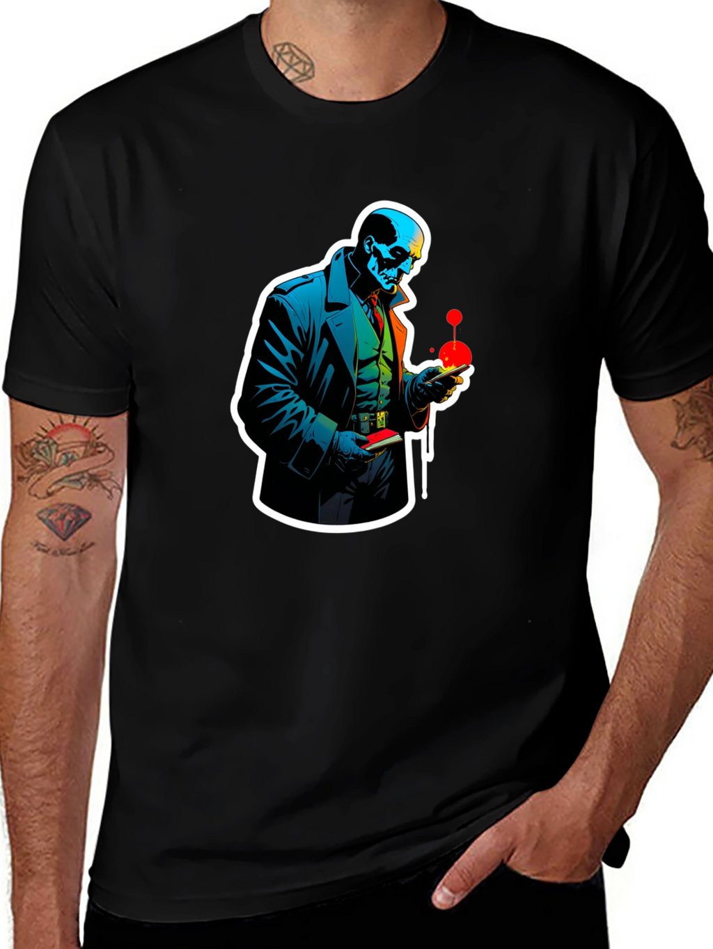 Skull Detective Graphic Tee - Unique Design
