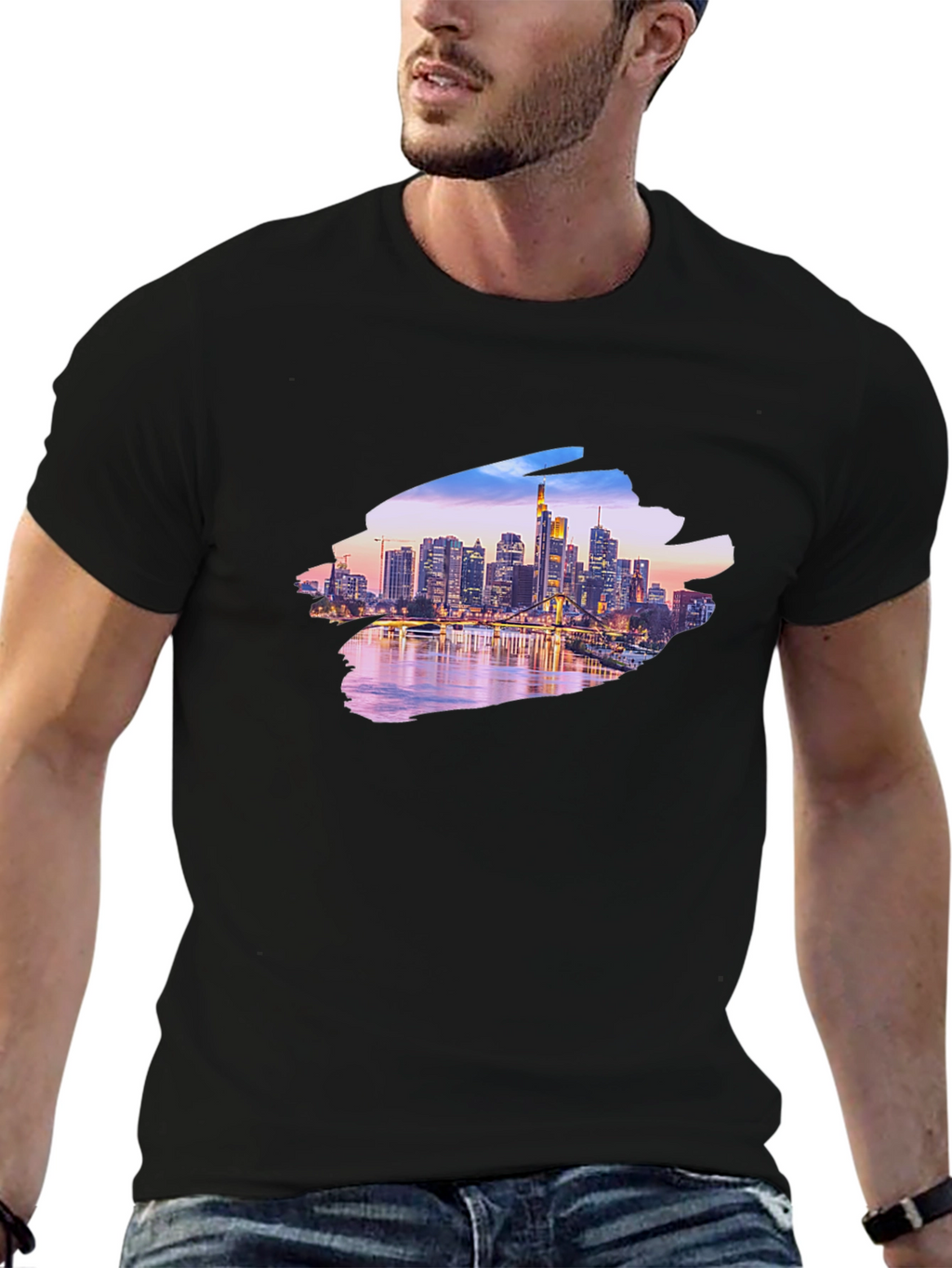Cityscape Graphic Black T-Shirt
