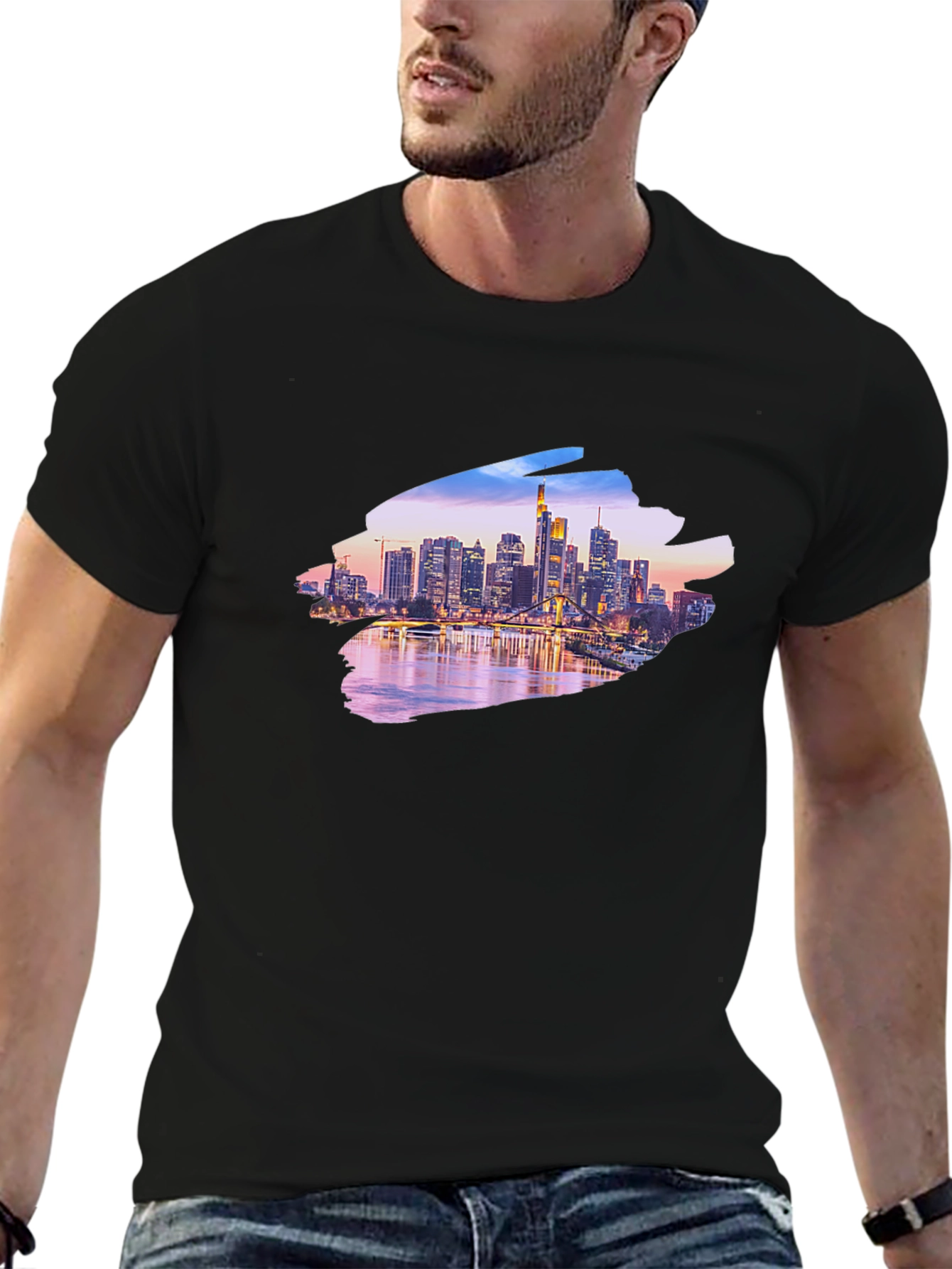 Cityscape Graphic Black T-Shirt