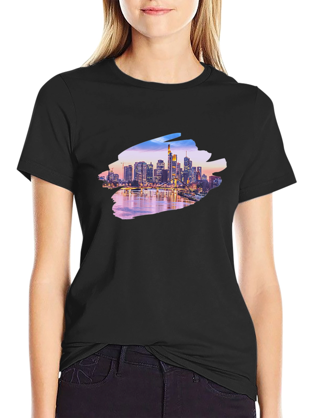 Cityscape Graphic Black T-Shirt