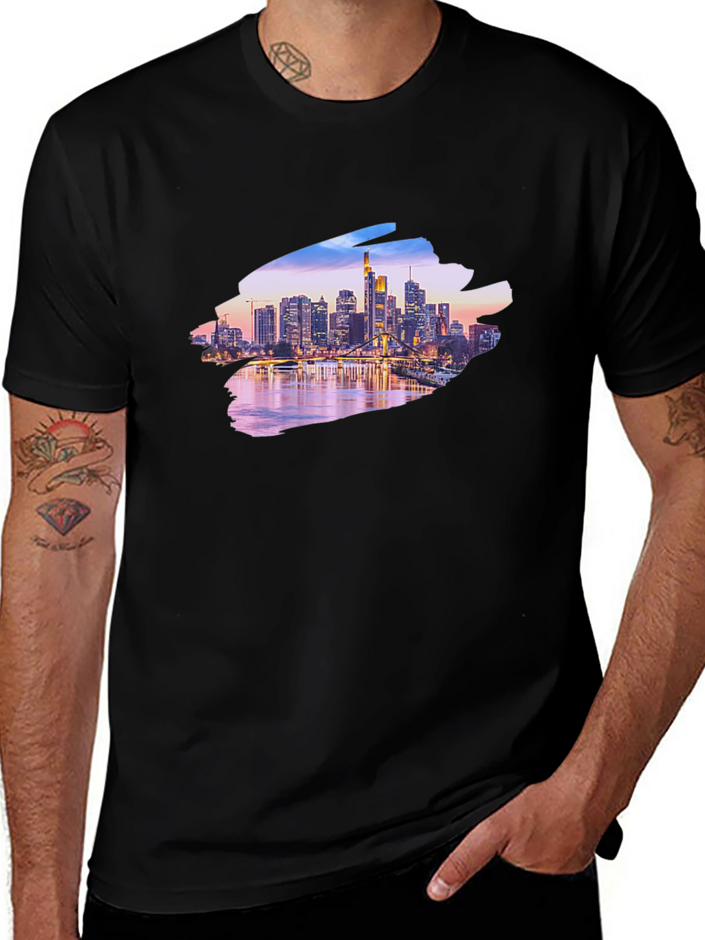 Cityscape Graphic Black T-Shirt
