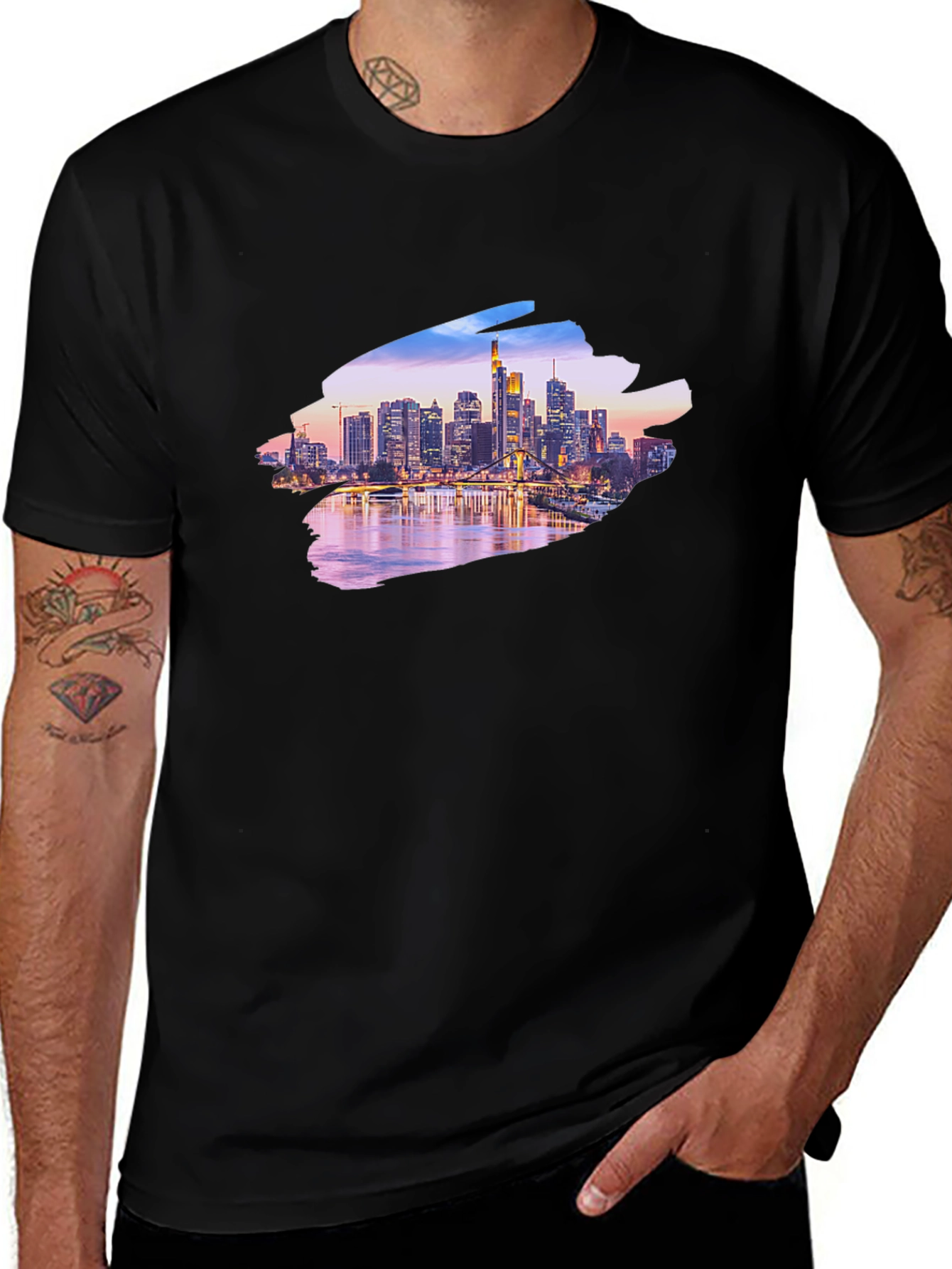 Cityscape Graphic Black T-Shirt