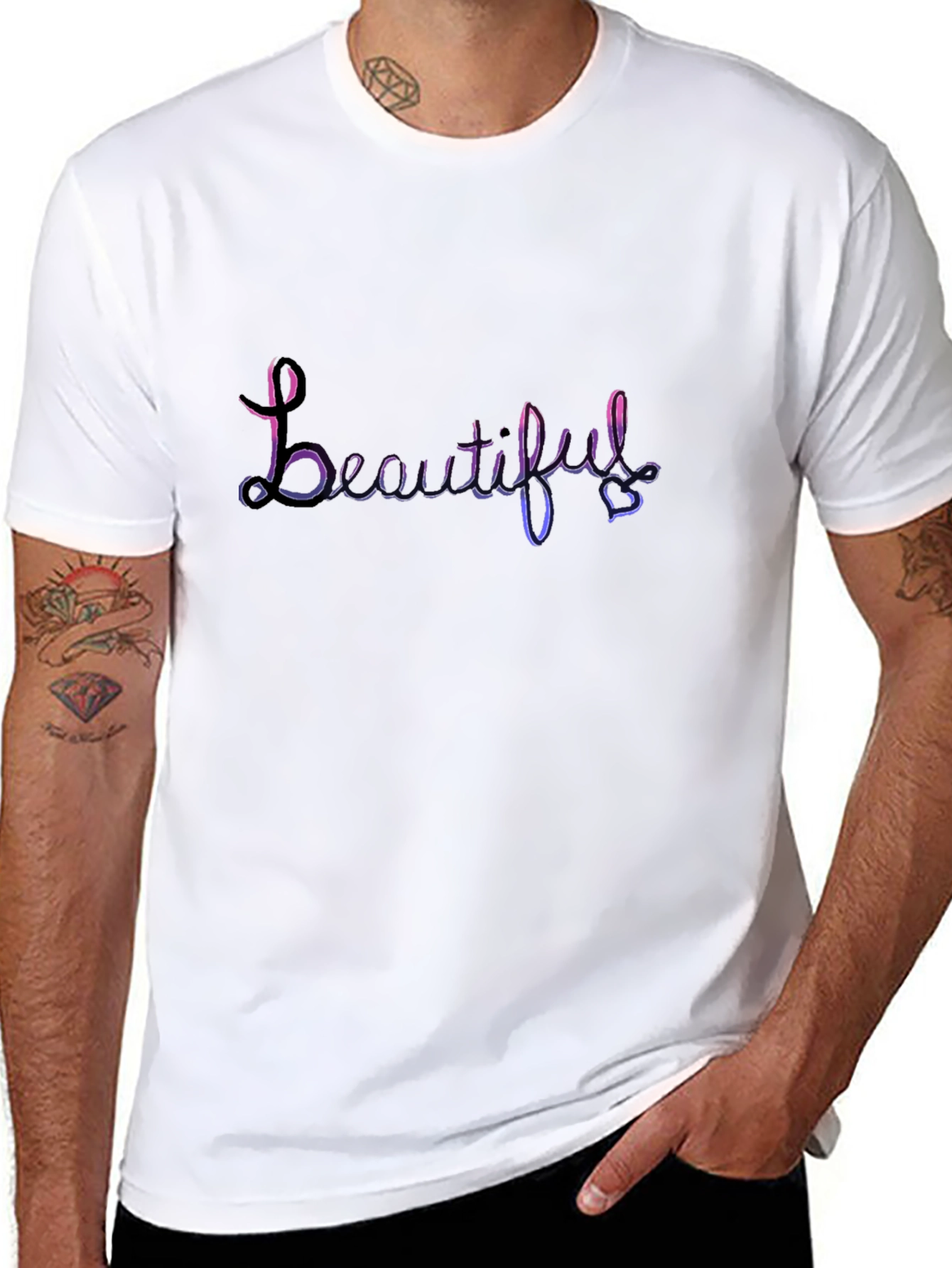 Beautiful Script Black T-Shirt