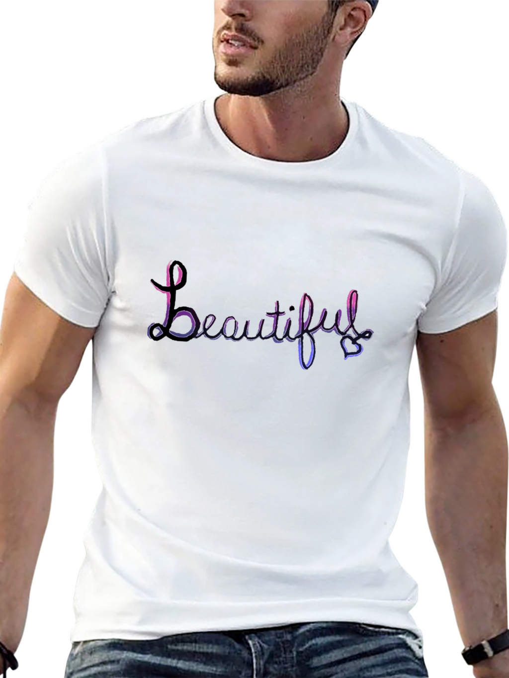 Beautiful Script Black T-Shirt