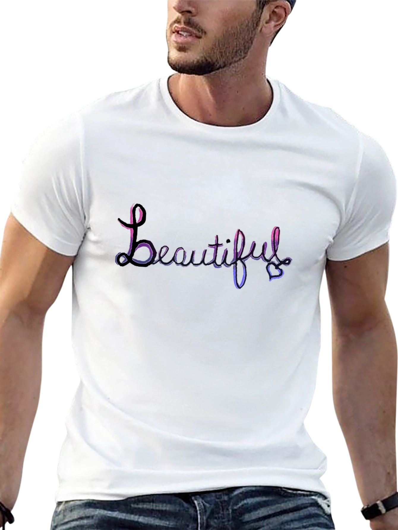 Beautiful Script Black T-Shirt