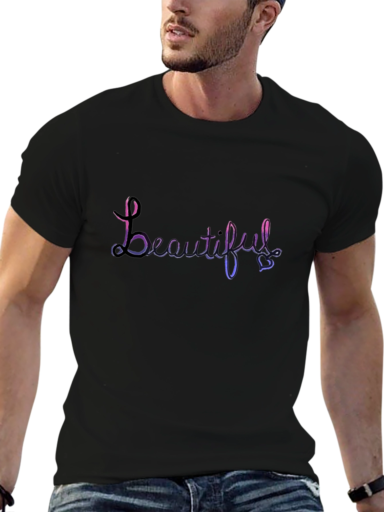 Beautiful Script Black T-Shirt