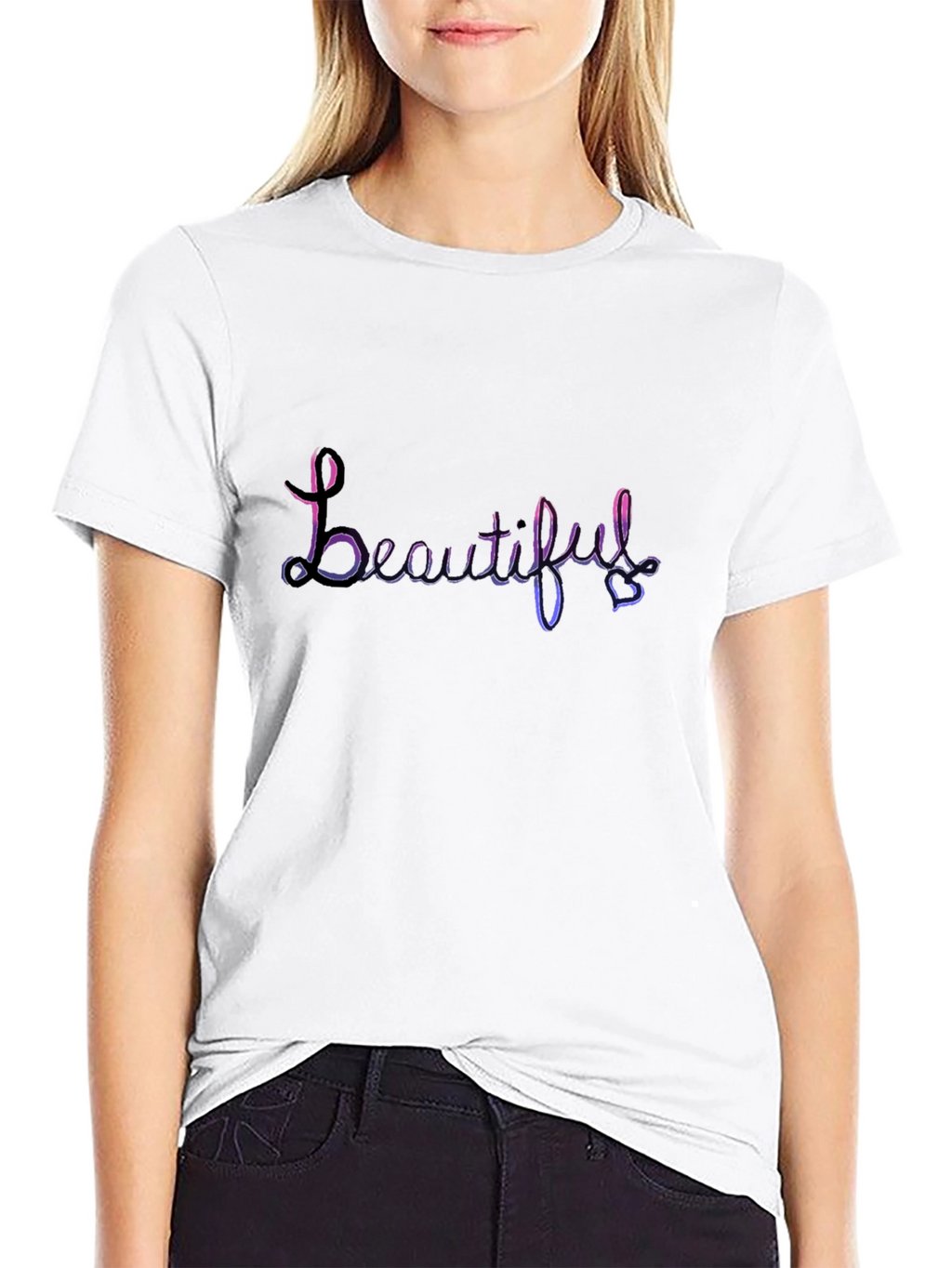 Beautiful Script Black T-Shirt