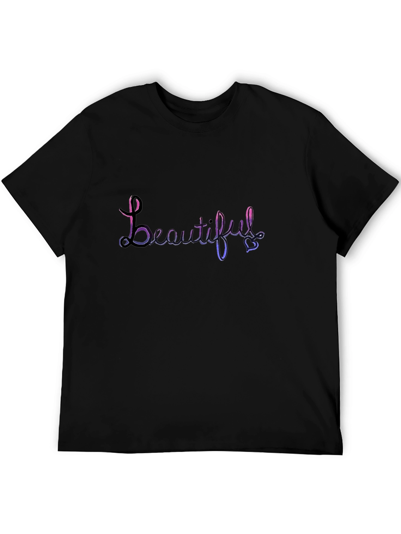 Beautiful Script Black T-Shirt