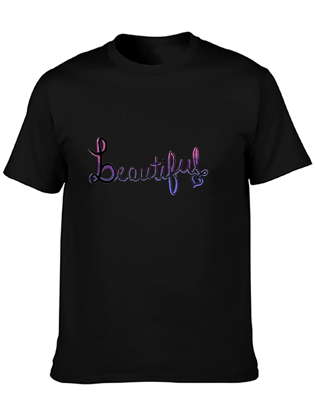 Beautiful Script Black T-Shirt