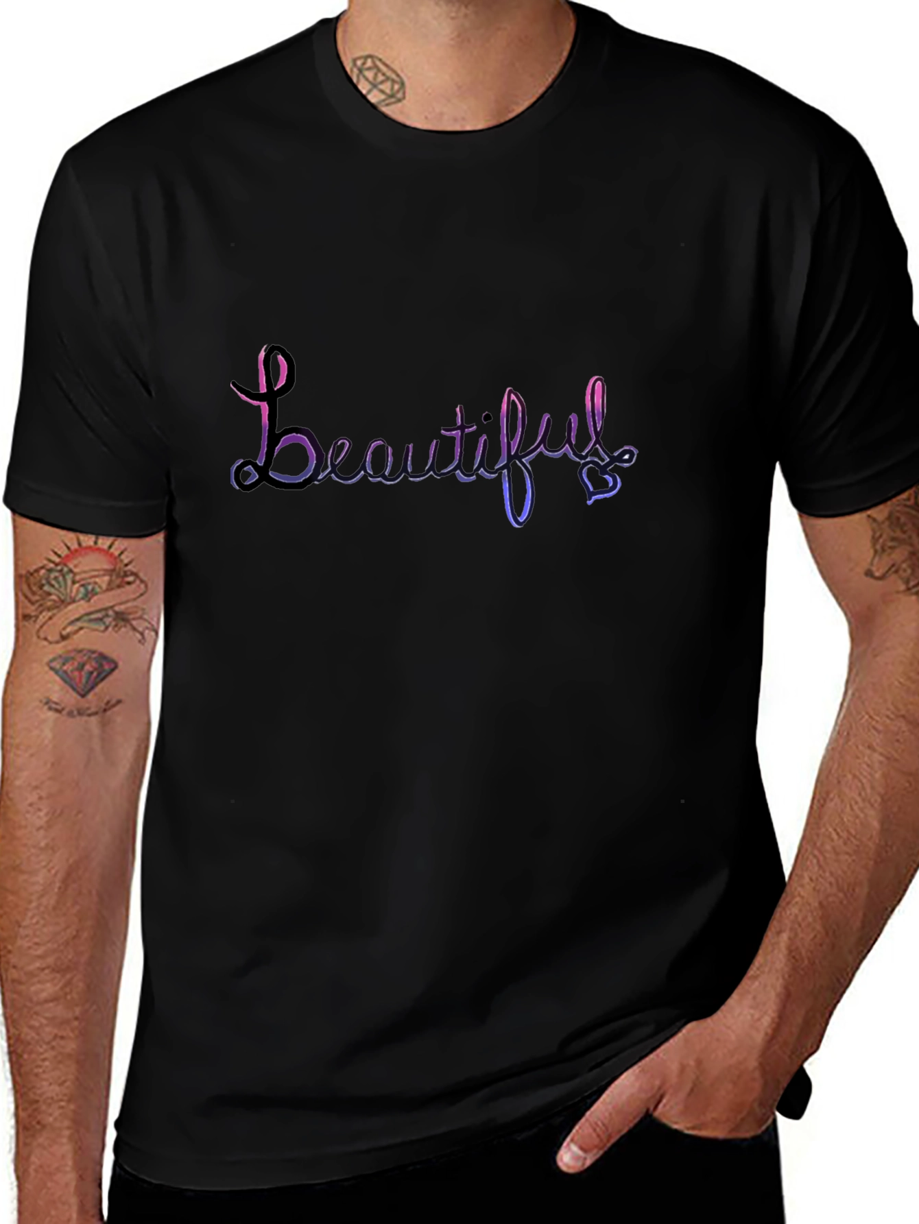 Beautiful Script Black T-Shirt