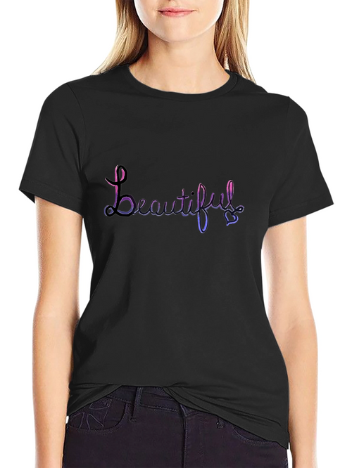 Beautiful Script Black T-Shirt