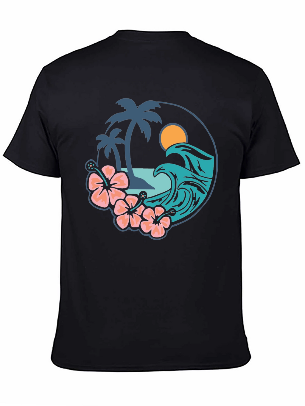 Tropical Vibe T-Shirt - Beach Scene Graphic Tee