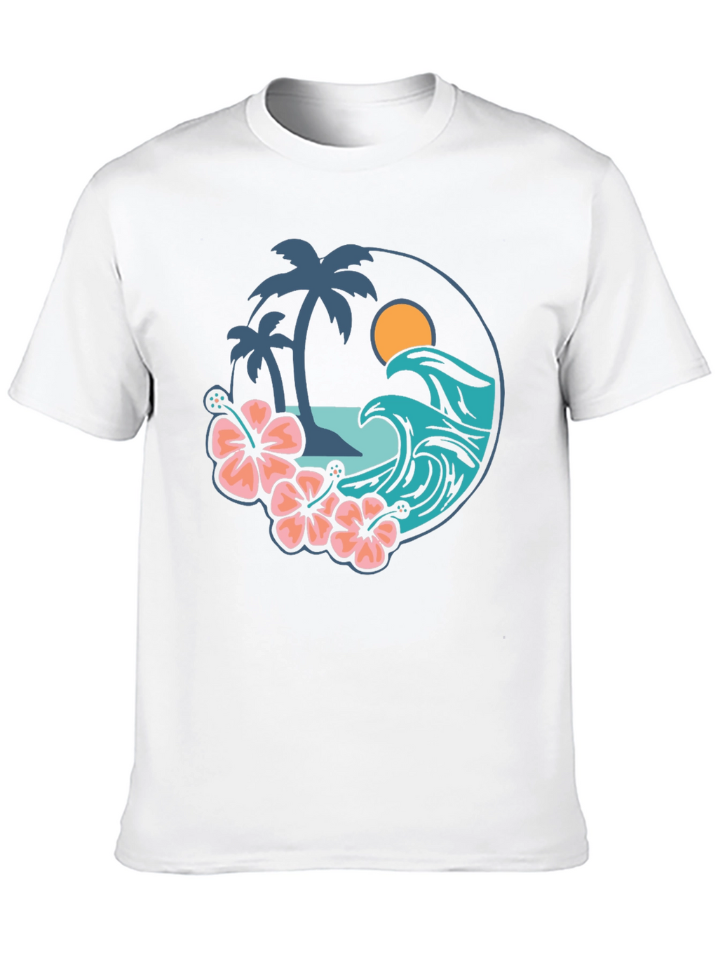 Tropical Vibe T-Shirt - Beach Scene Graphic Tee
