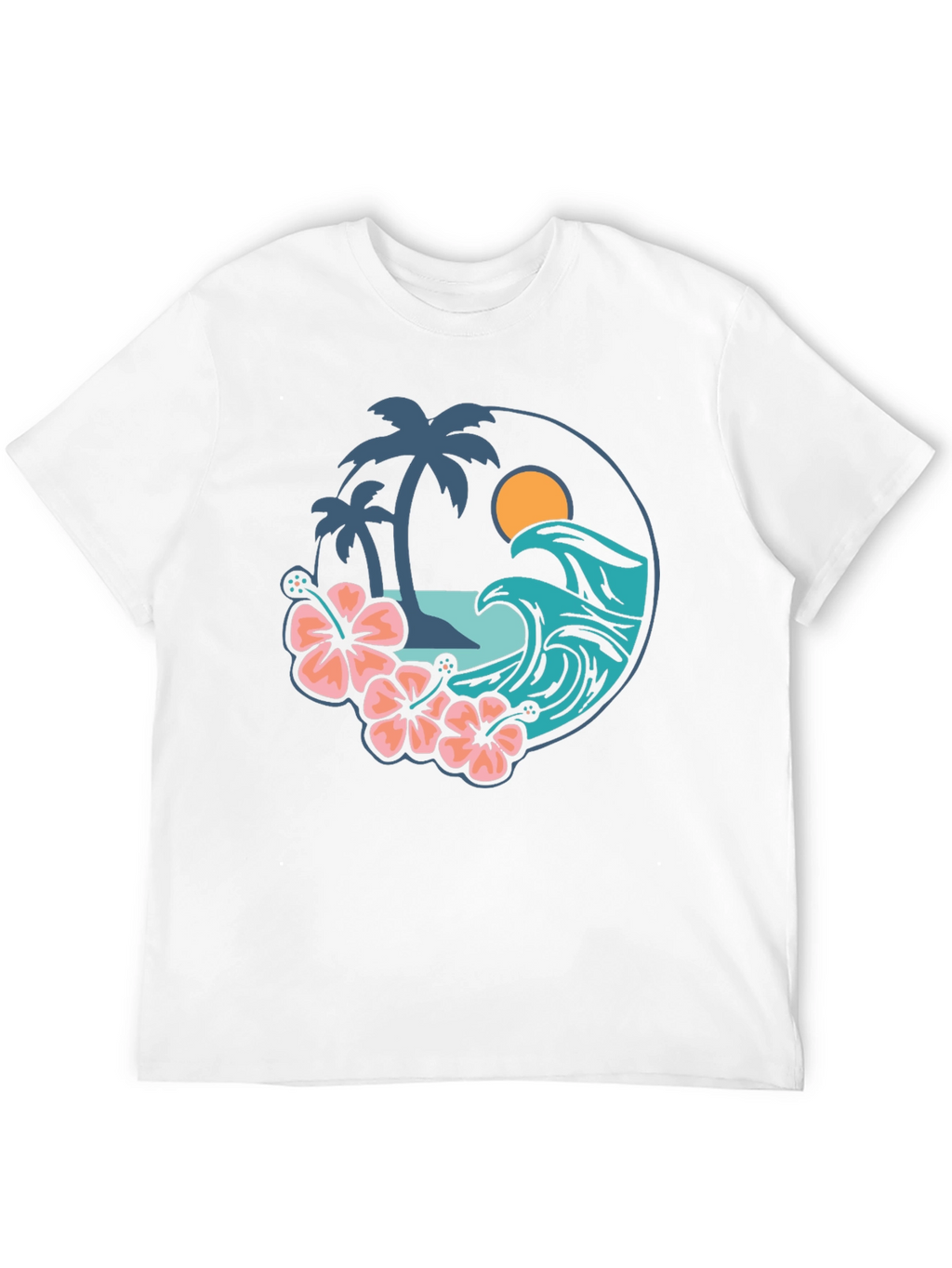 Tropical Vibe T-Shirt - Beach Scene Graphic Tee