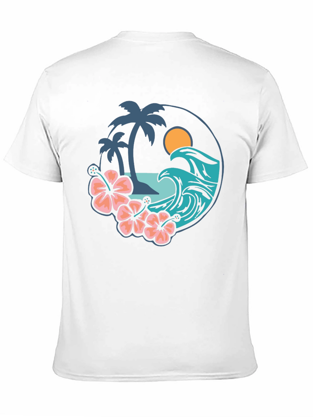 Tropical Vibe T-Shirt - Beach Scene Graphic Tee