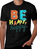 Be Happy Graphic Tee - Black Unisex T-Shirt