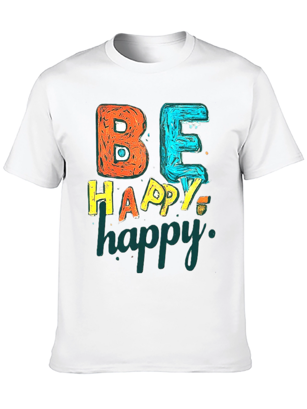 Be Happy Graphic Tee - Black Unisex T-Shirt