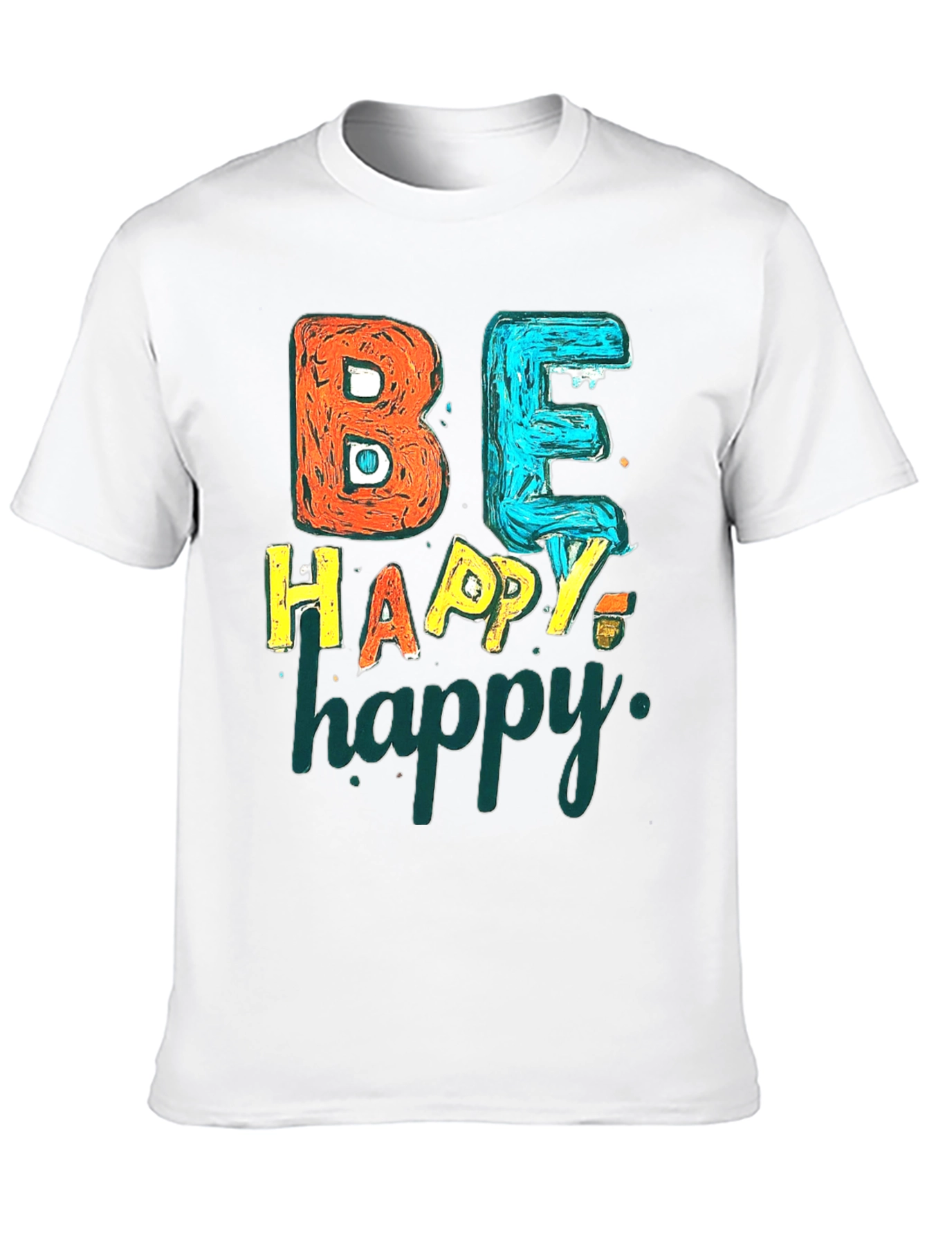 Be Happy Graphic Tee - Black Unisex T-Shirt