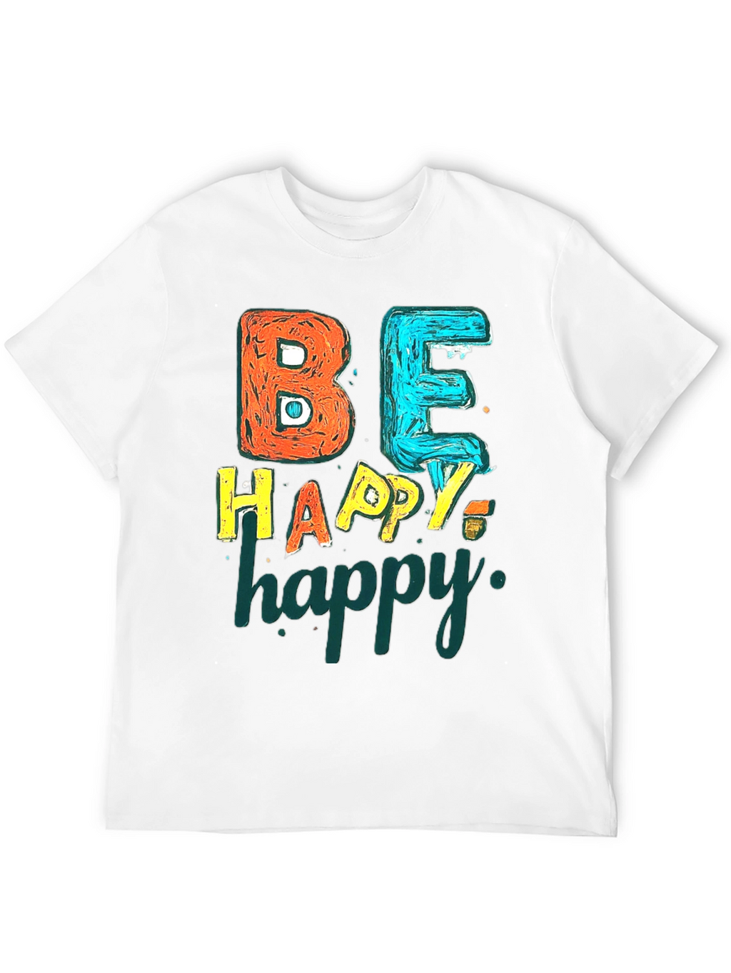 Be Happy Graphic Tee - Black Unisex T-Shirt