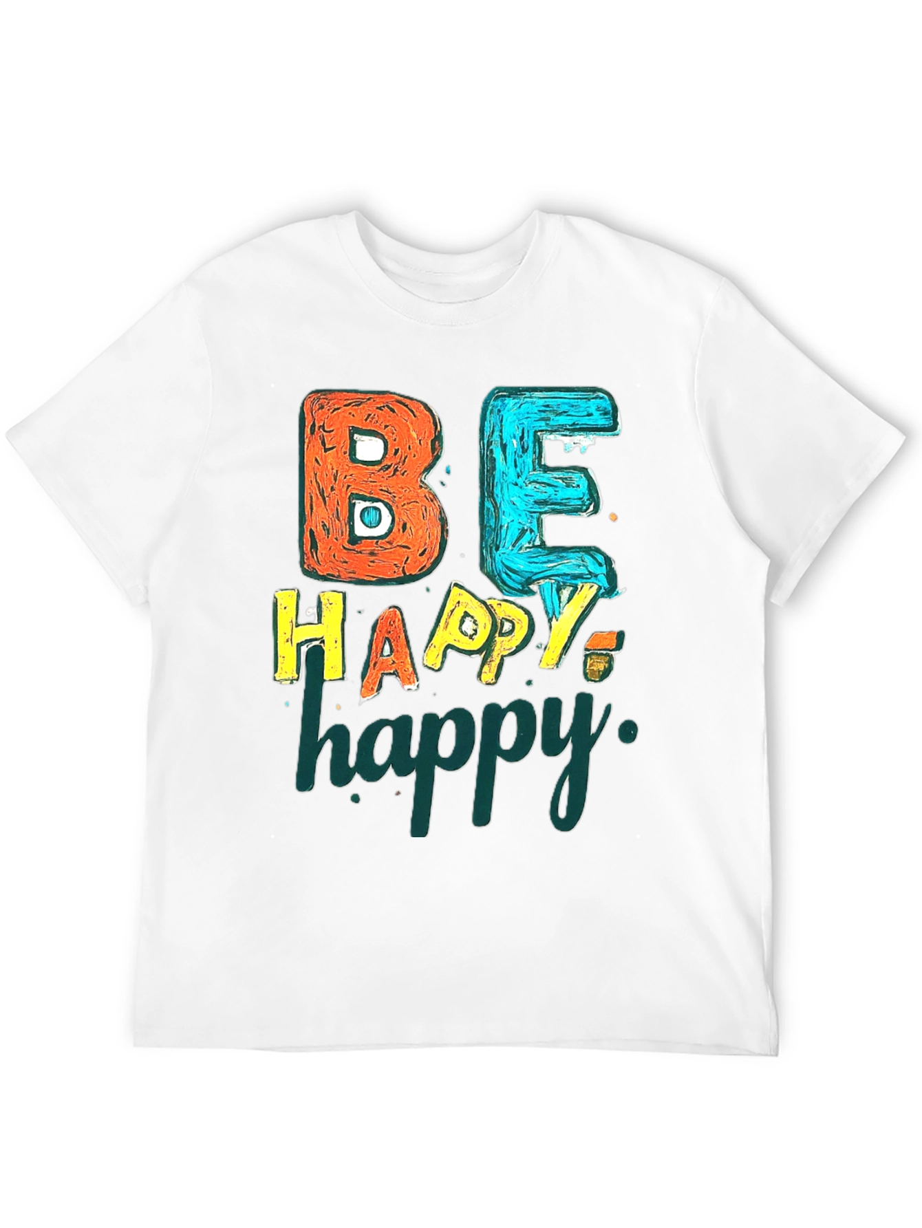 Be Happy Graphic Tee - Black Unisex T-Shirt