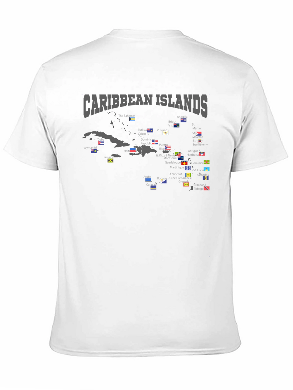 Caribbean Islands Flag Map T-Shirt