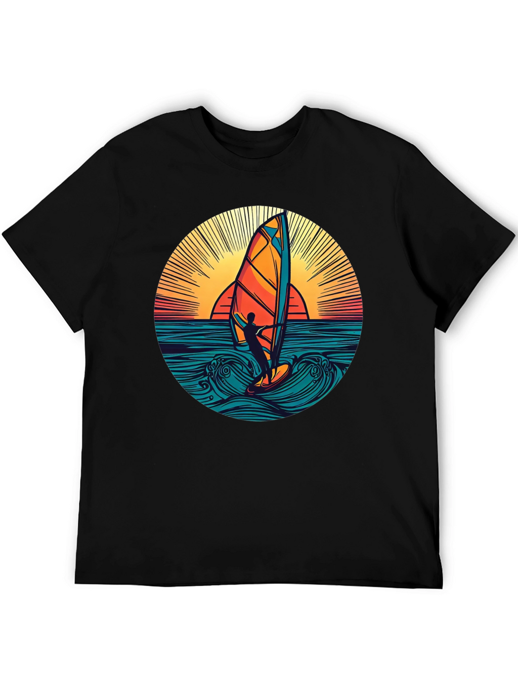 Windsurfer Sunset Graphic T-Shirt
