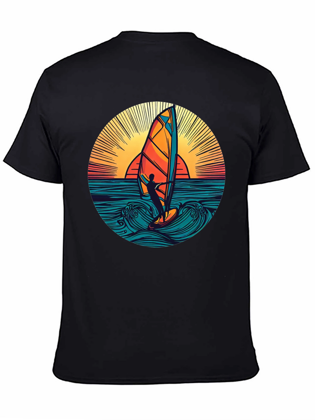 Windsurfer Sunset Graphic T-Shirt