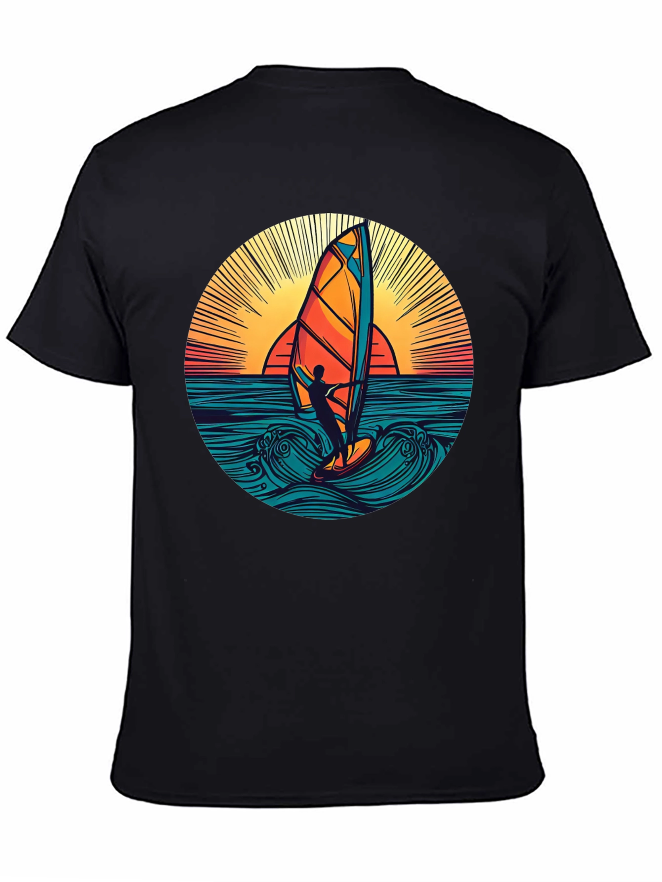 Windsurfer Sunset Graphic T-Shirt