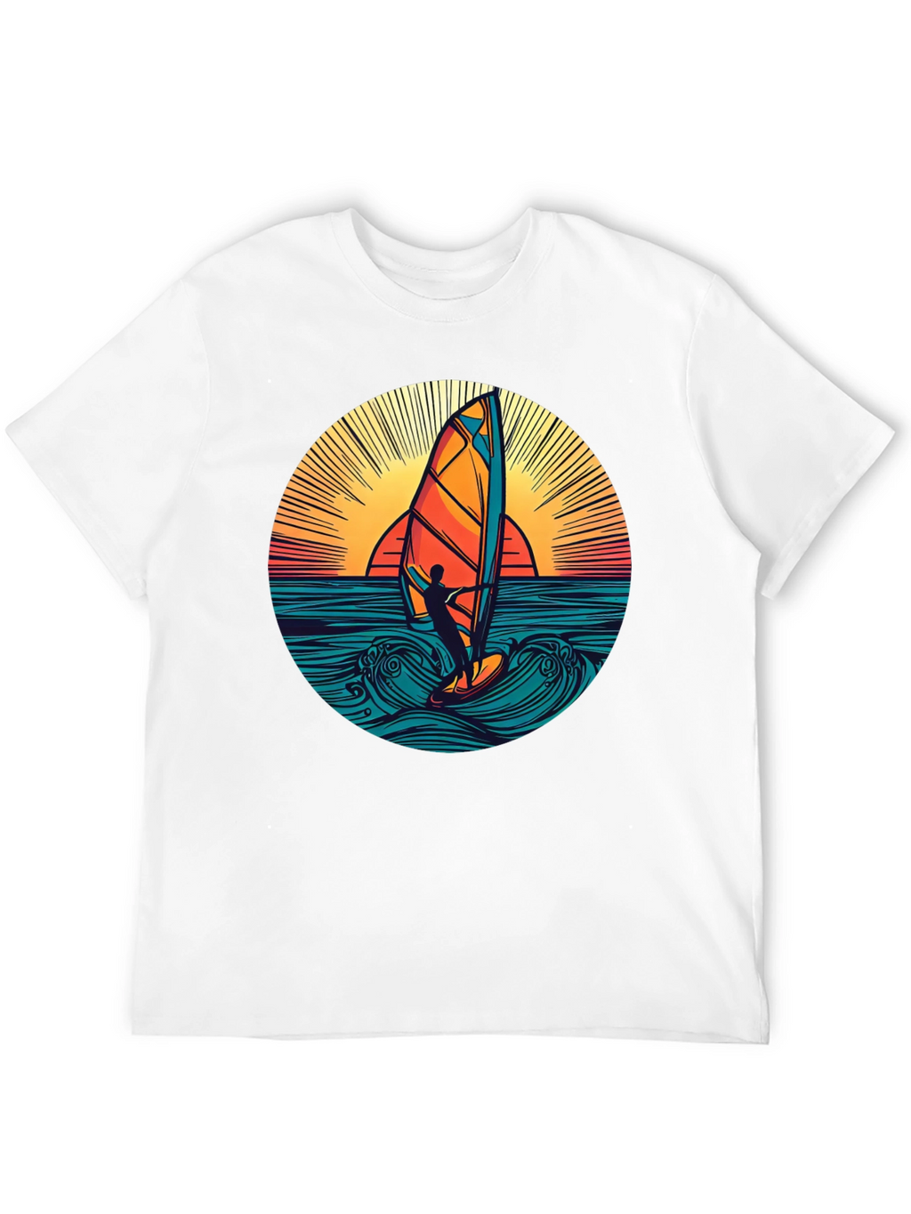 Windsurfer Sunset Graphic T-Shirt