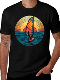 Windsurfer Sunset Graphic T-Shirt