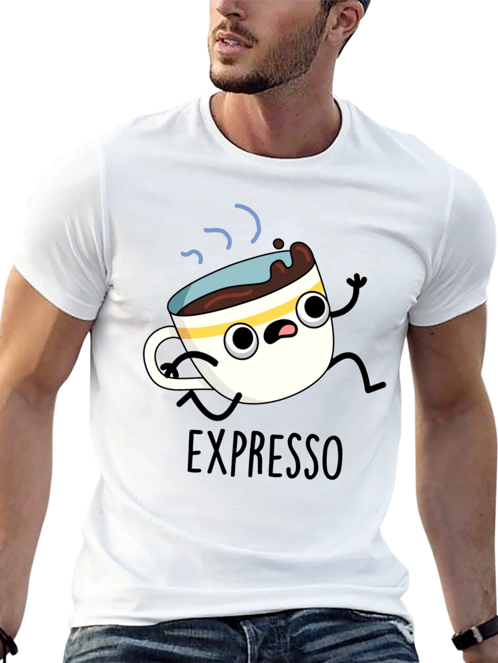Expresso Run T-Shirt - Cartoon Coffee Tee