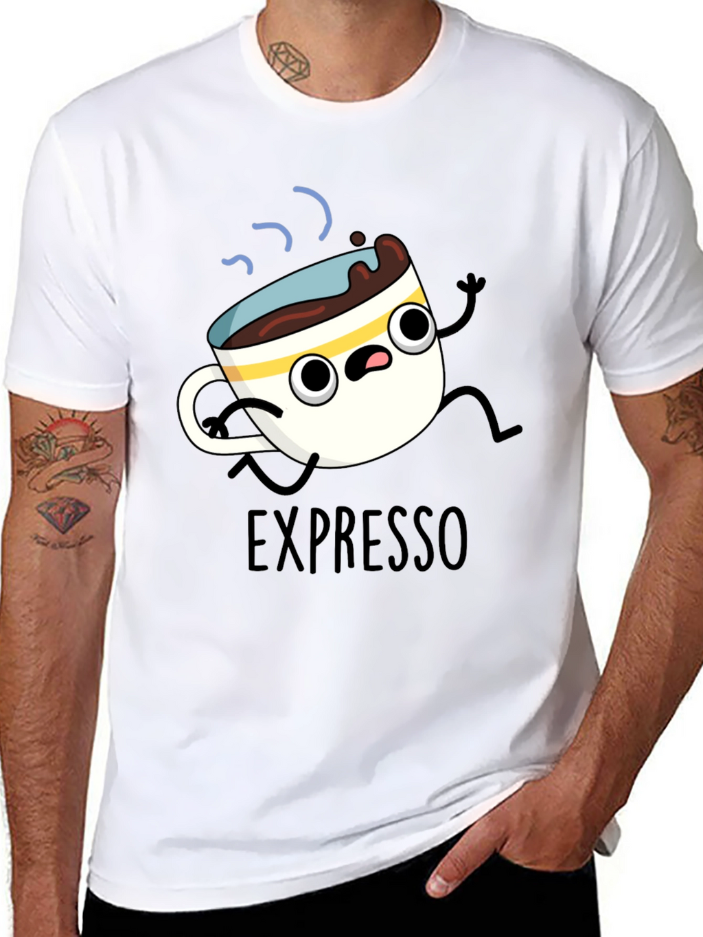 Expresso Run T-Shirt - Cartoon Coffee Tee