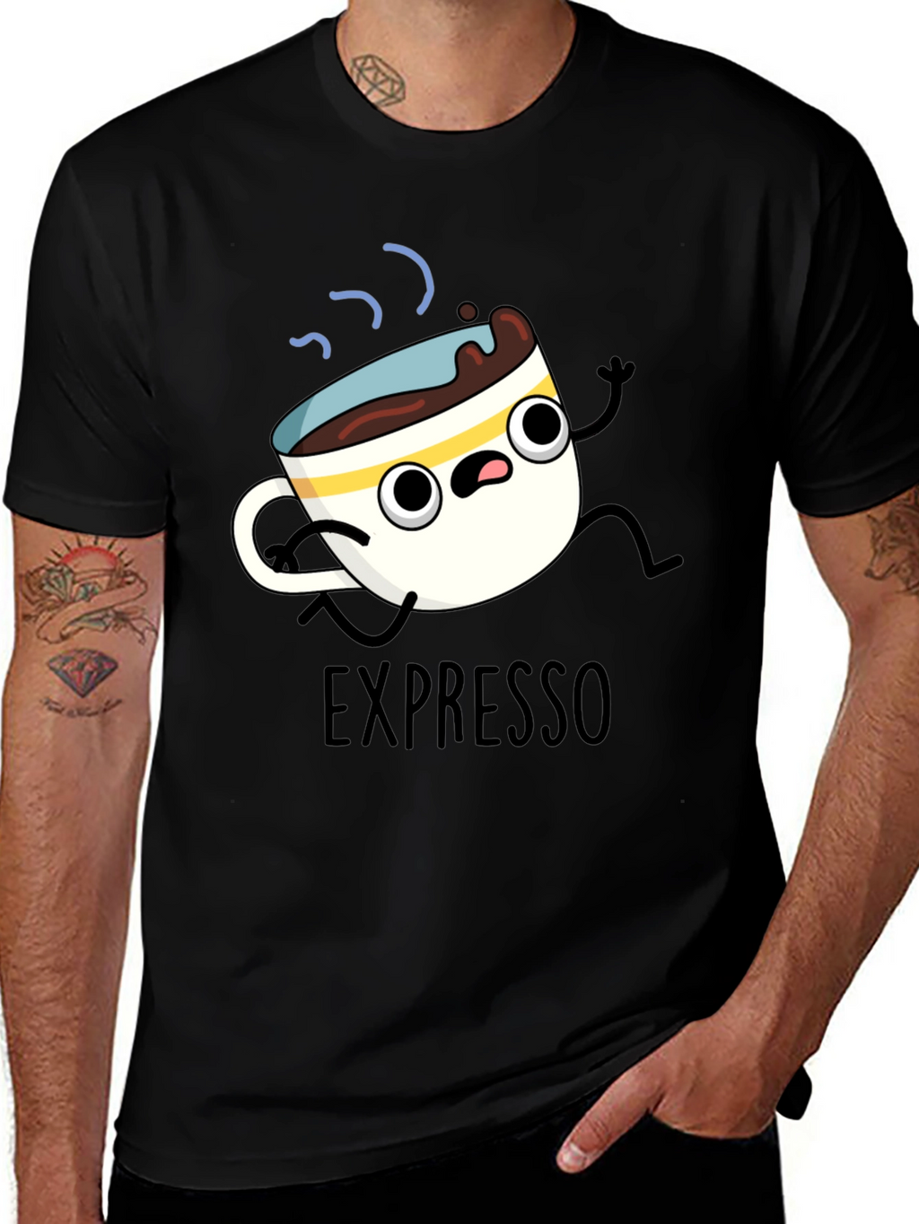 Expresso Run T-Shirt - Cartoon Coffee Tee