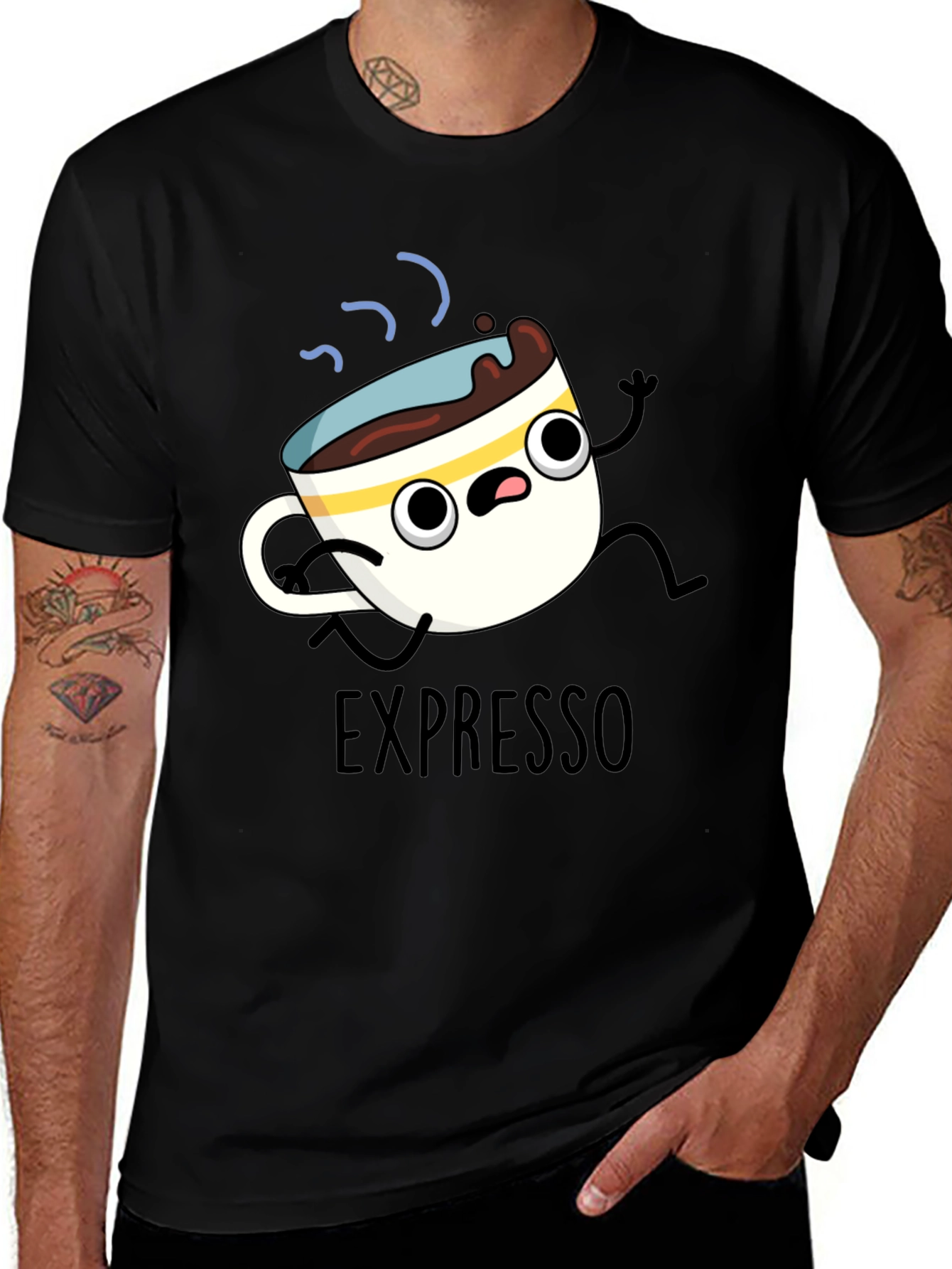 Expresso Run T-Shirt - Cartoon Coffee Tee