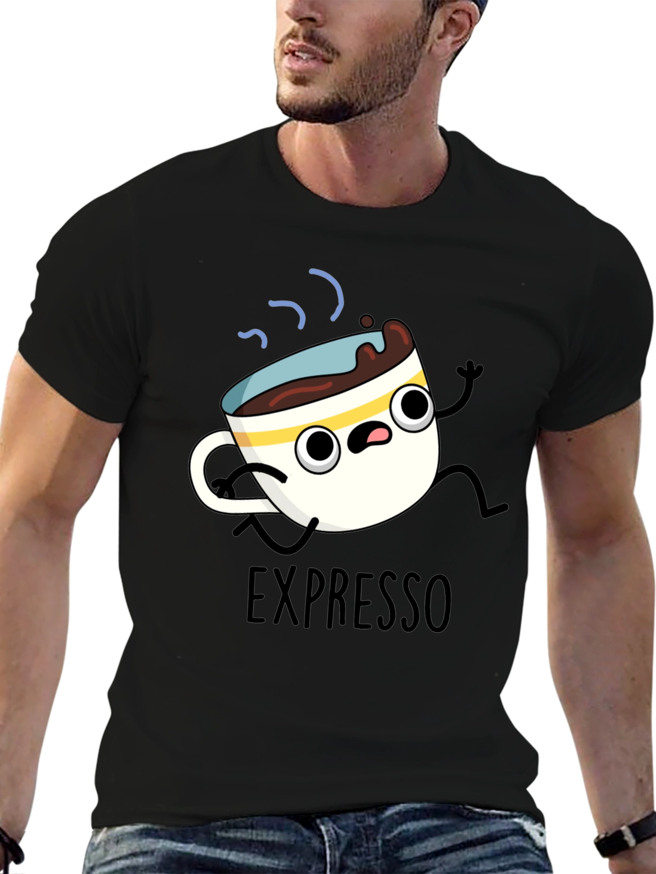 Expresso Run T-Shirt - Cartoon Coffee Tee