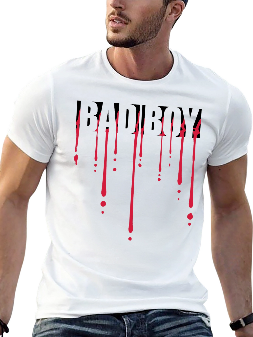 Bad Boy Dripping Blood Graphic Black T-Shirt