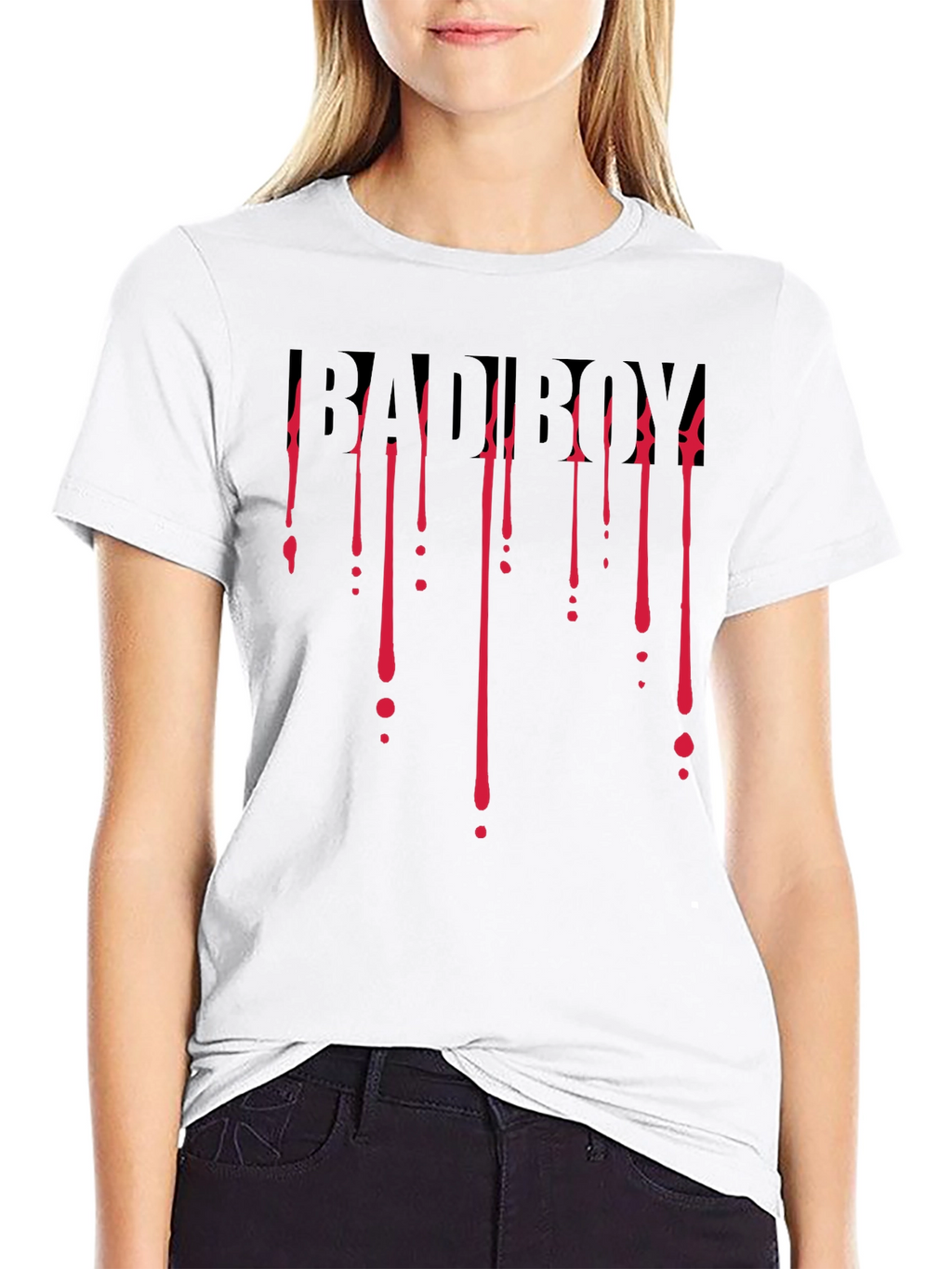Bad Boy Dripping Blood Graphic Black T-Shirt